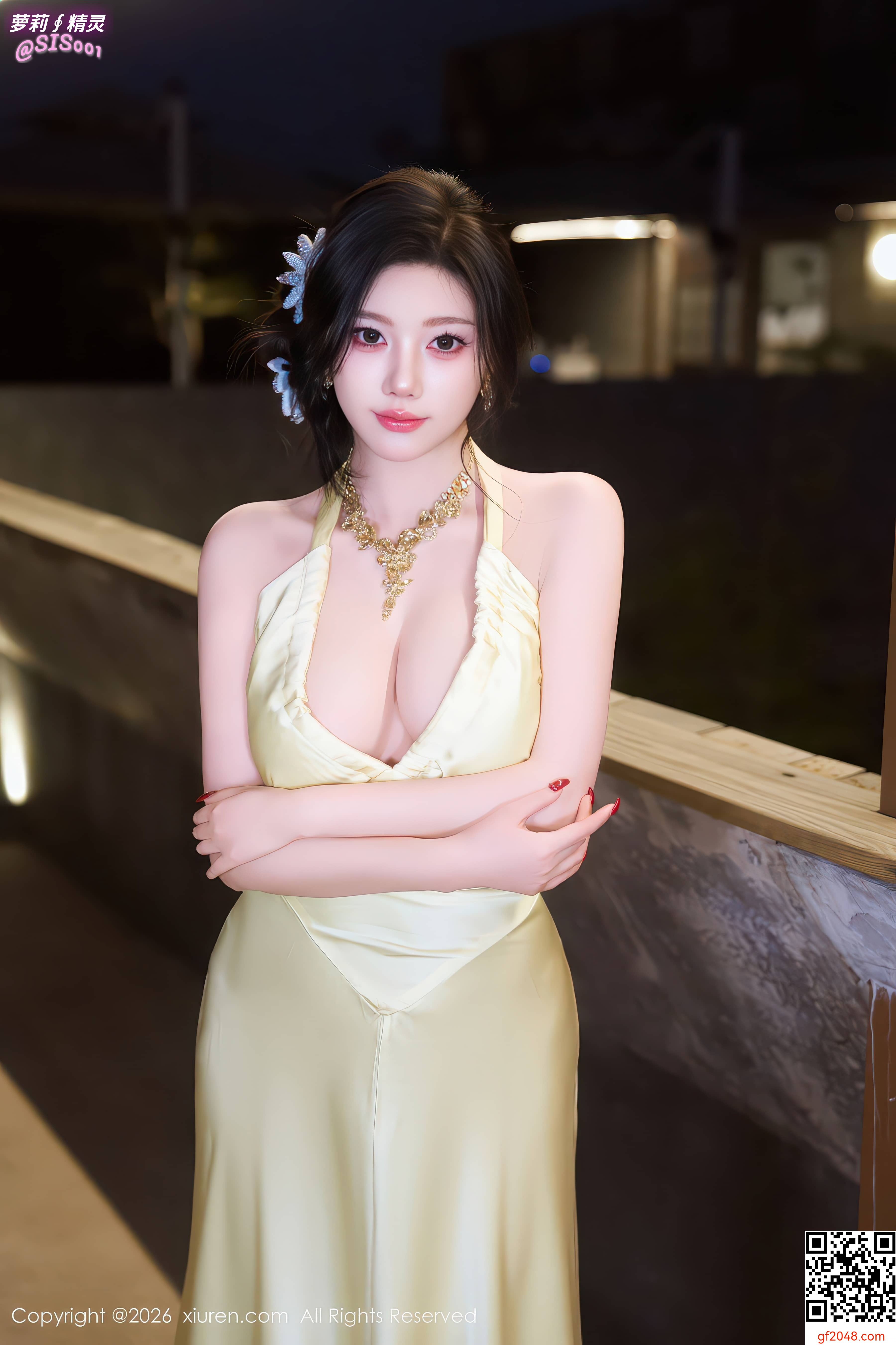 【达人组出品】[XiuRen秀人网] 2026.01.07 No.11206 杨晨晨. 性感黄色连衣裙露白色内衣配白丝吊袜秀美腿诱惑写真 [76P]