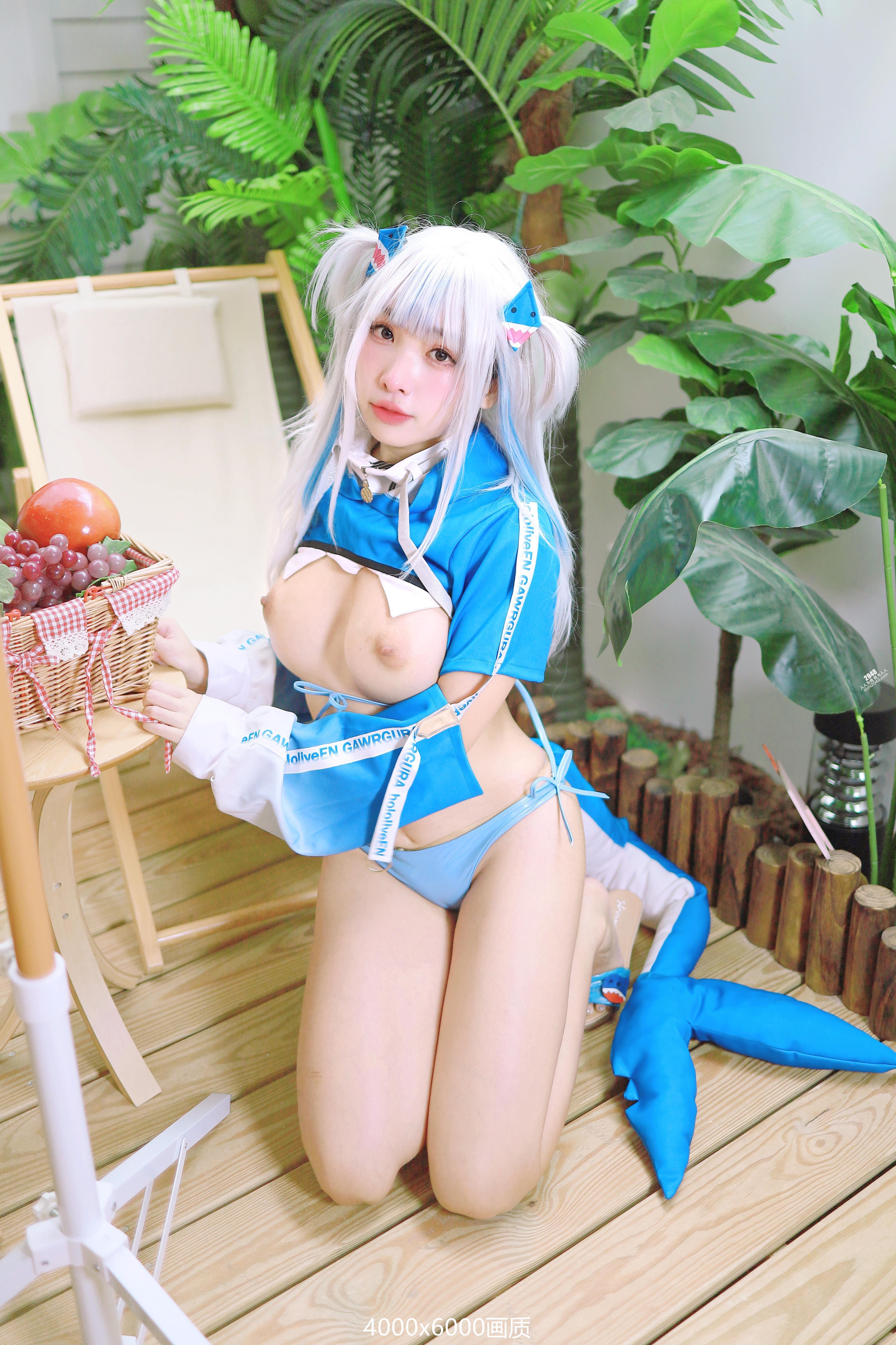 慕慕momo  Gura 鲨鱼制服【30P】